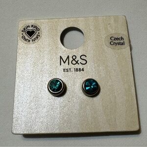 BNWT M&S Est 1884 Coral/Turquoise Czech Crystal Earrings